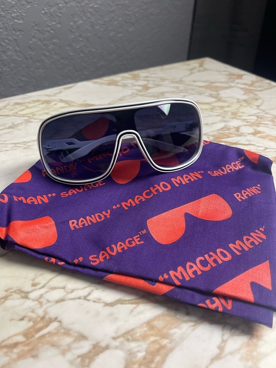 Other - Macho Man inspired Retro Oversized White-Trim Sunglasses with bandana